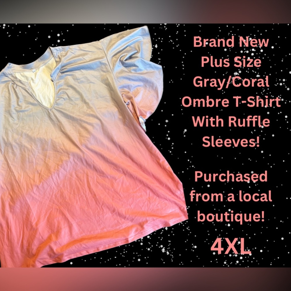 Brand New Plus Size Top w/ Ruffle Sleeves! So pretty!